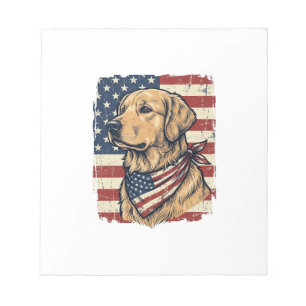 Golden Retriever Patriotic Vintage Vector Design_1 Notepad