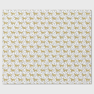 Golden retriever Patten Spotty Snow Dog Pattern Wrapping Paper