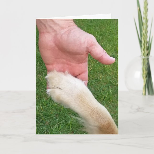 Golden Retriever Paw for Pet Loss Sympathy Card (Front)