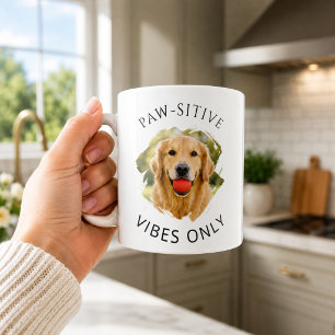 Golden Retriever Paw-sitive vibes only photo dog Coffee Mug