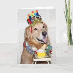 Golden Retriever Paw-some Birthday Card