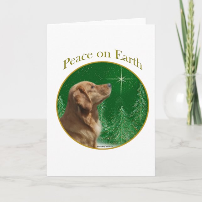 Golden Retriever Peace Holiday Card (Front)