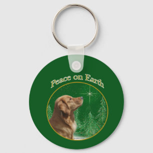 Golden Retriever Peace Key Ring