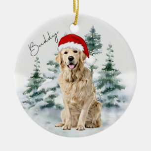 Golden Retriever, Personalised Christmas Ornament