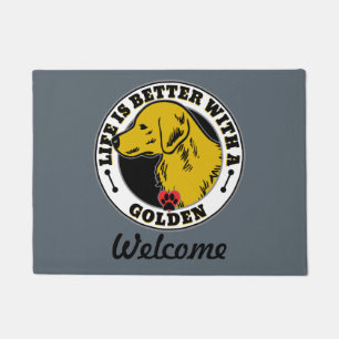 Golden Retriever Personalised Life Is Better Doormat