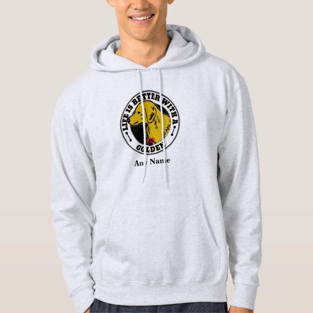 Golden Retriever Personalised Life Is Better Hoodie (Front)