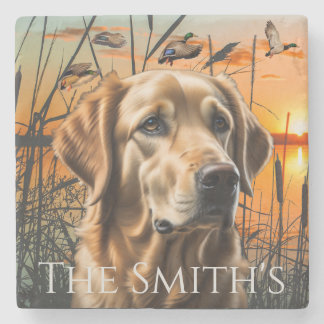 Golden Retriever Personalised Stone Coaster