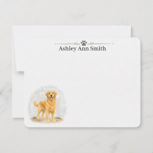 Golden Retriever Personalized Note Card Stationery