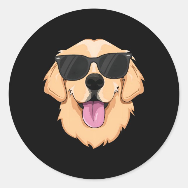 Golden Retriever Pet Classic Round Sticker (Front)