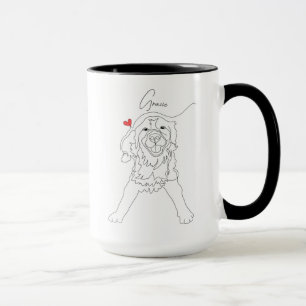 Golden Retriever Pet Line Art with Name Mug