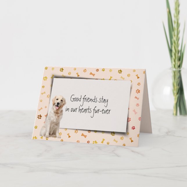 Golden Retriever Pet Loss Sympathy Card (Front)