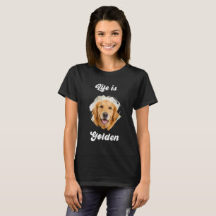 Golden Retriever Photo Life Is Golden Black Woman T-Shirt