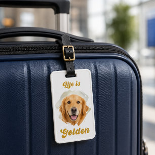 Golden Retriever Photo Life Is Golden Luggage Tag
