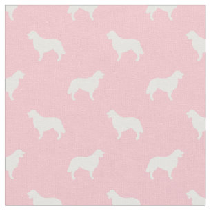 golden retriever pink dog silhouette fabric