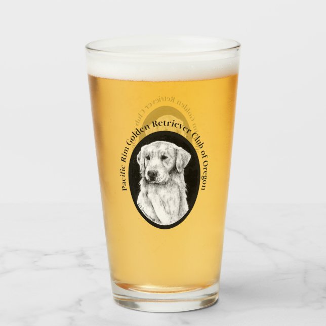Golden Retriever Pint Glass (Front Filled)