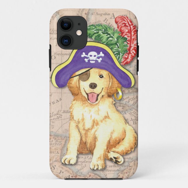 Golden Retriever Pirate Case-Mate iPhone Case (Back)