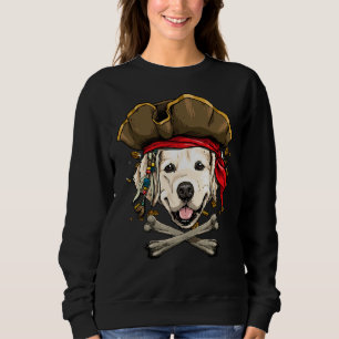 Golden Retriever Pirate Dog Halloween Jolly Roger Sweatshirt