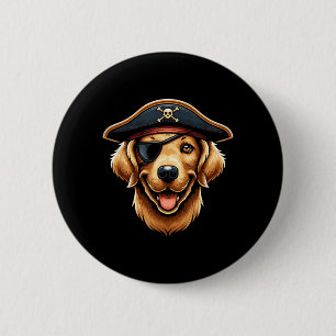 Golden Retriever Pirate Dog Halloween Party 6 Cm Round Badge