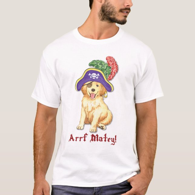 Golden Retriever Pirate T-Shirt (Front)