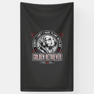 Golden Retriever Plans Dog Badge Design Banner