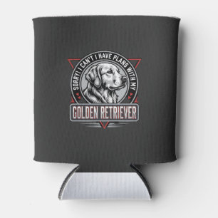 Golden Retriever Plans Dog Badge Design Can Cooler