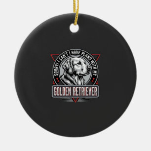 Golden Retriever Plans Dog Badge Design Ceramic Tree Decoration