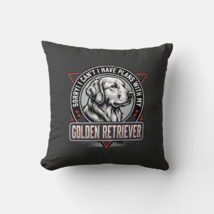 Golden Retriever Plans Dog Badge Design Cushion