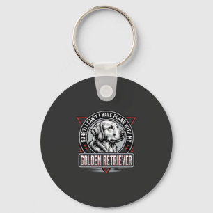 Golden Retriever Plans Dog Badge Design Key Ring