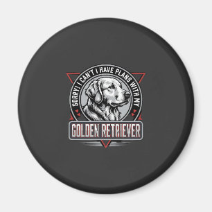Golden Retriever Plans Dog Badge Design Magnet
