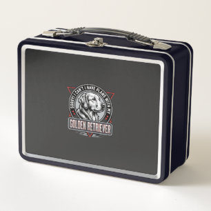 Golden Retriever Plans Dog Badge Design Metal Lunch Box