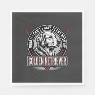 Golden Retriever Plans Dog Badge Design Napkin