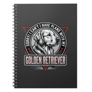 Golden Retriever Plans Dog Badge Design Notebook