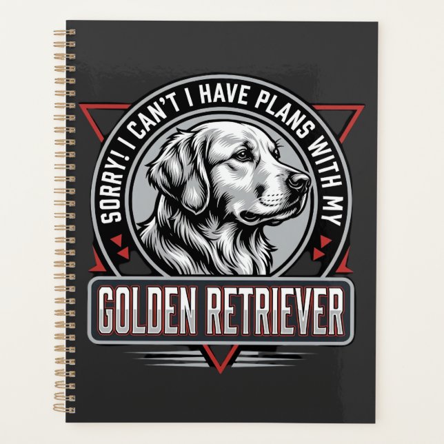 Golden Retriever Plans Dog Badge Design Planner (Front)