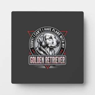 Golden Retriever Plans Dog Badge Design Plaque