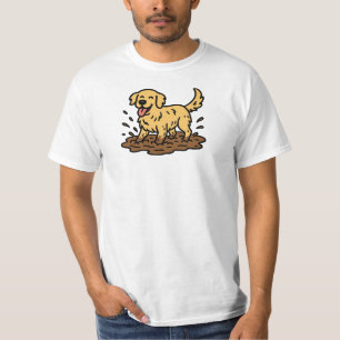Golden Retriever Playing Mud T-Shirt
