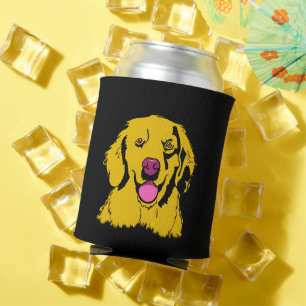 Golden Retriever Pop Art Can Cooler