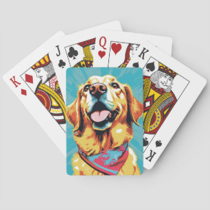 Golden Retriever Pop Art Playful & Warm Design for Playing Cards