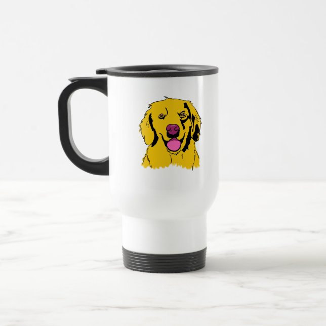 Golden Retriever Pop Art Travel Mug (Left)