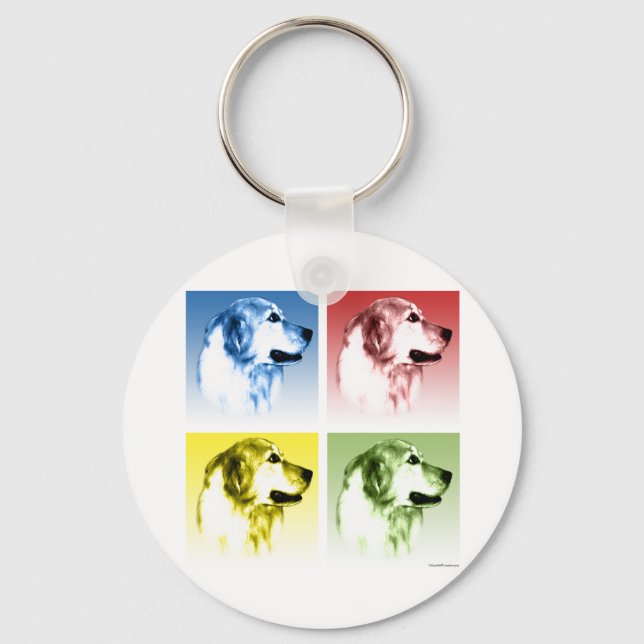 Golden Retriever Pop Key Ring (Front)