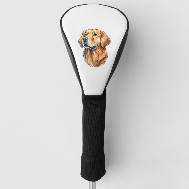 Golden Retriever Portrait Classic T-Shirt Golf Head Cover (Front)