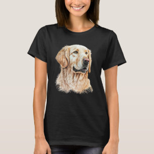 Golden Retriever Portrait Hand Drawn Art Dog Lover T-Shirt