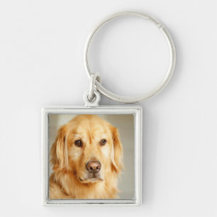 Golden Retriever Portrait Key Ring