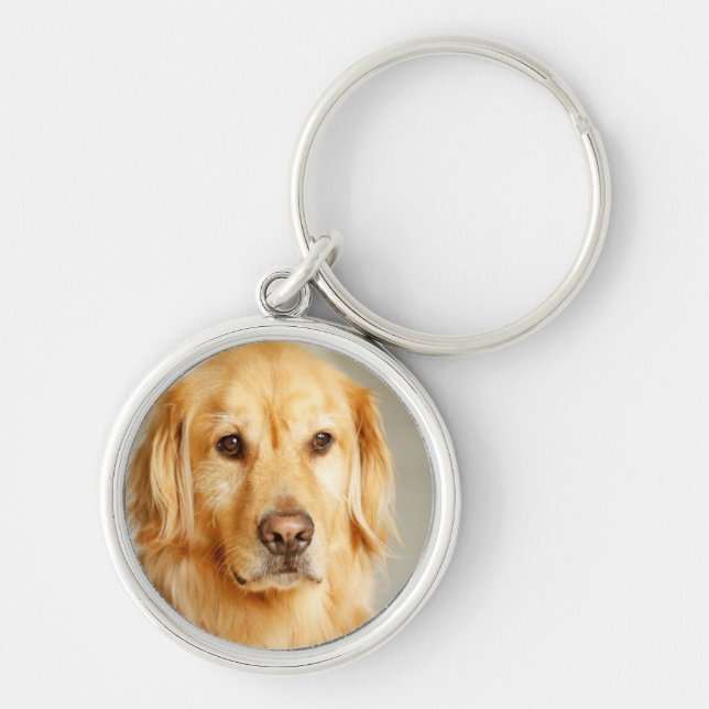 Golden Retriever Portrait Key Ring (Front)