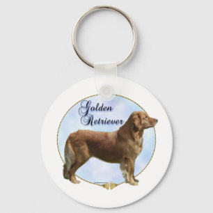 Golden Retriever Portrait Key Ring