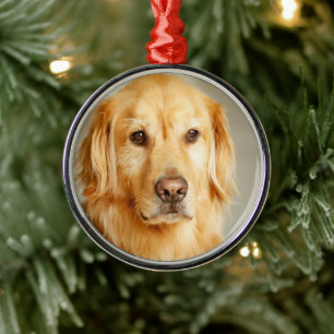 Golden Retriever Portrait Metal Tree Decoration