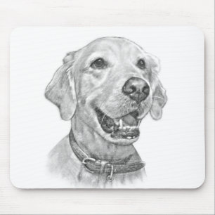 Golden Retriever Portrait Mouse Mat