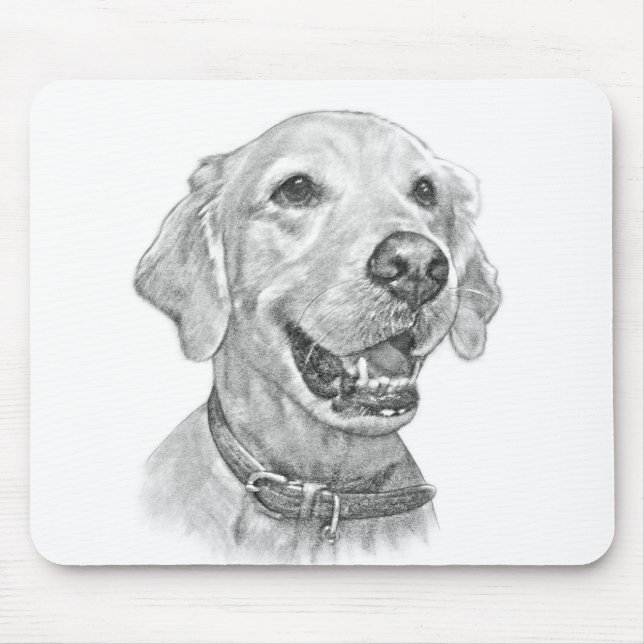 Golden Retriever Portrait Mouse Mat (Front)