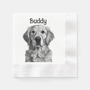 Golden Retriever Portrait Napkin