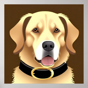 Golden Retriever Portrait Poster