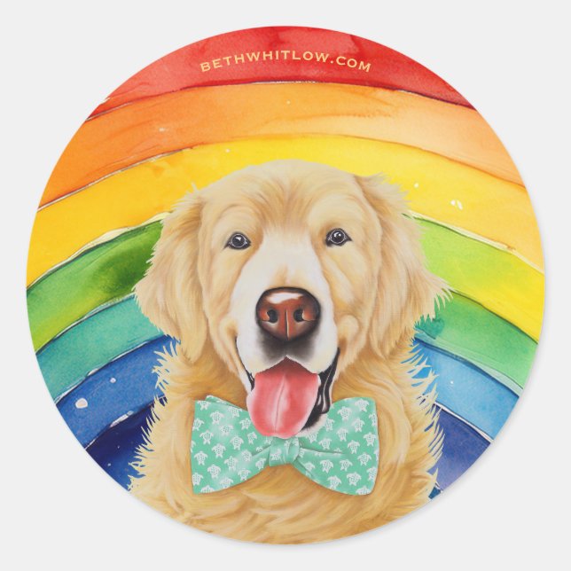Golden Retriever Pride Classic Round Sticker (Front)